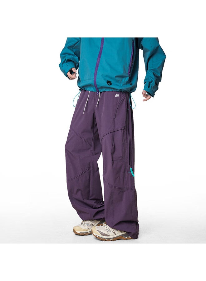 Izexx American-style Outdoor Men's Tactical Workwear Water-repellent Mountain Paratrooper Loose Sports Casual Pants Iz92 Grassland Purple S - Image 5