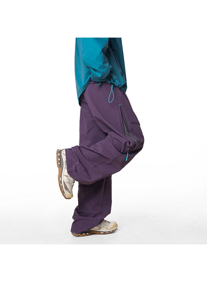 Izexx American-style Outdoor Men's Tactical Workwear Water-repellent Mountain Paratrooper Loose Sports Casual Pants Iz92 Grassland Purple S - Image 3