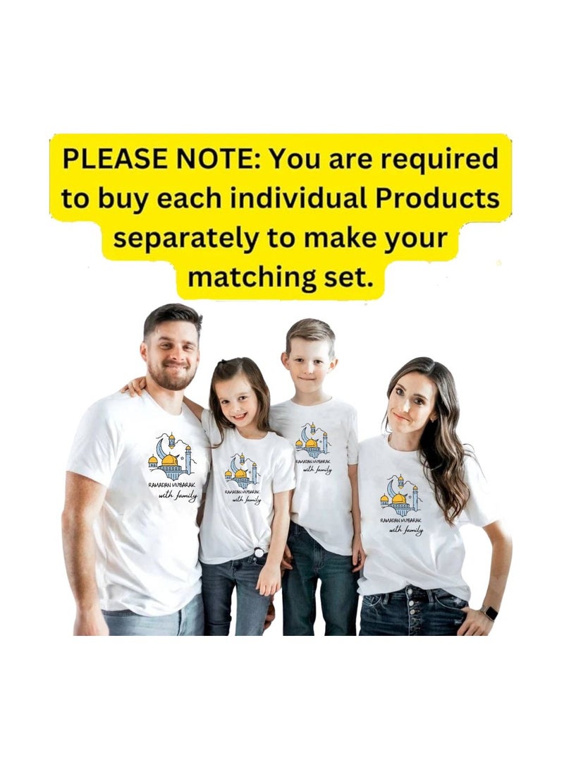 PRINTSHOP4ME Ramadan Family Matching T-Shirts For Men,Women And Kids–Festive Eid Mubarak Short Sleeve Round Neck Cotton T-Shirts–Perfect For Ramadan - Image 2