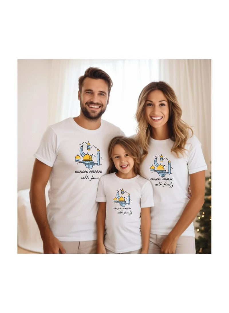PRINTSHOP4ME Ramadan Family Matching T-Shirts For Men,Women And Kids–Festive Eid Mubarak Short Sleeve Round Neck Cotton T-Shirts–Perfect For Ramadan - Image 3