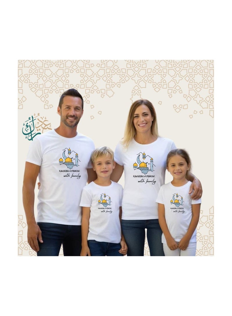 PRINTSHOP4ME Ramadan Family Matching T-Shirts For Men,Women And Kids–Festive Eid Mubarak Short Sleeve Round Neck Cotton T-Shirts–Perfect For Ramadan - Image 4
