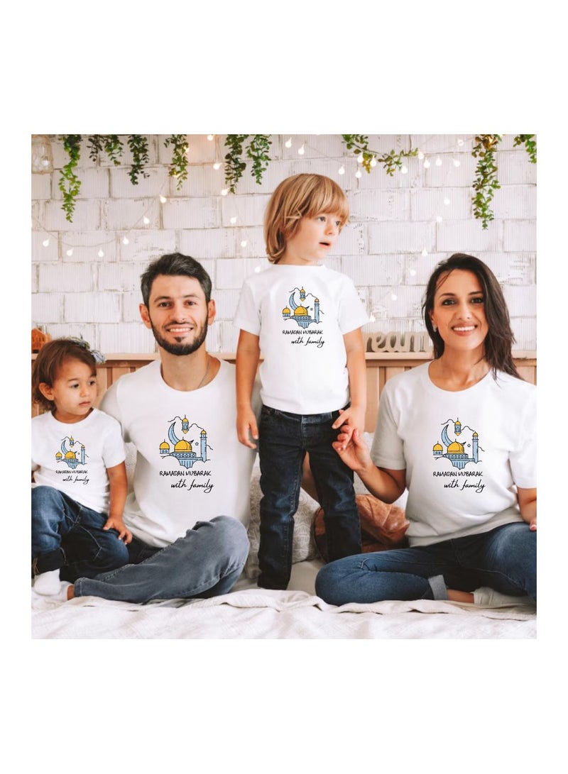 PRINTSHOP4ME Ramadan Family Matching T-Shirts For Men,Women And Kids–Festive Eid Mubarak Short Sleeve Round Neck Cotton T-Shirts–Perfect For Ramadan - Image 5