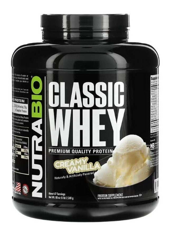 NutraBio Classic Whey Protein Creamy Vanilla 5 lbs 2268 g  - Image 1