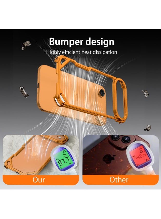 general for iPhone 17 Air Phone Case,Aluminum Thin Slim No Back Cases Compatible with MagSafe,Metal Frameless 4 Corner Airbags Shockproof Protective Bumper Cover for iPhone 17 Air - Image 3