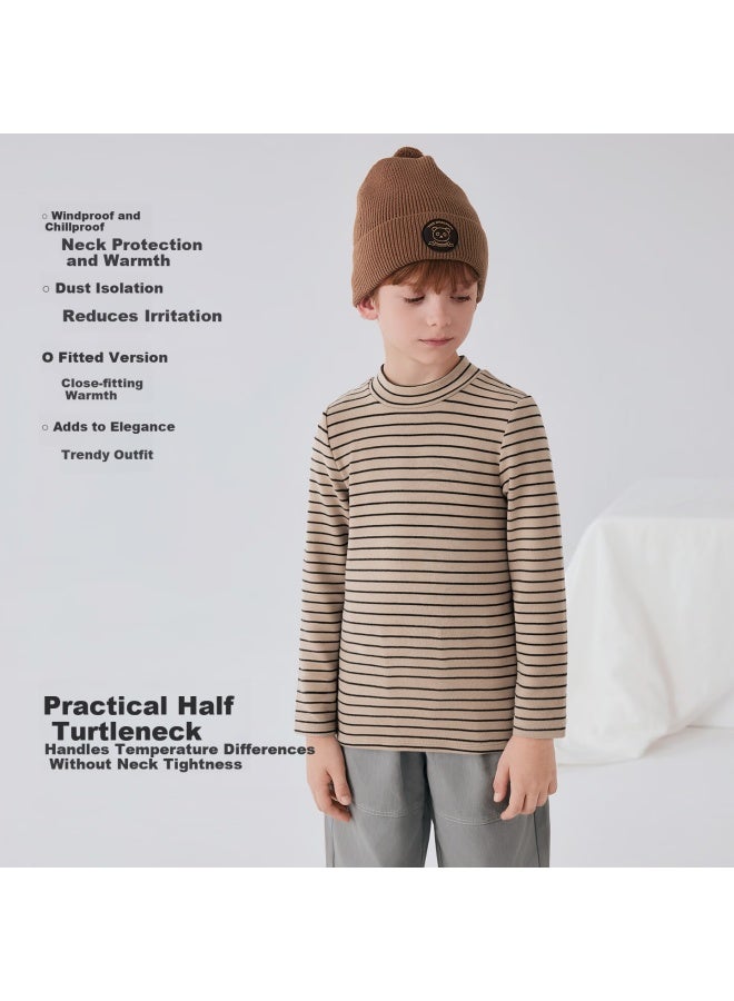 Junejunior Children's Warm Base Layer Top Half Turtleneck Autumn Winter Long Sleeve Inner Shirt For Boys And Girls - Image 2