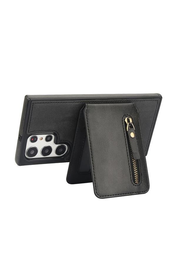 اس-توب جراب لهاتف Samsung Galaxy S22 Ultra 5G بسحاب ومحفظة MagSafe مقسمة من الجلد الخلفي - Image 3