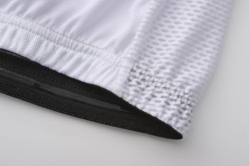 GCRFL Men's Cycling Jersey Set Road Bike Shorts Sleeves Jersey Zipper Pokcet Bib Shorts with Padded, Cycling Clothing kit Men (Grey White, 3XL) - Image 4
