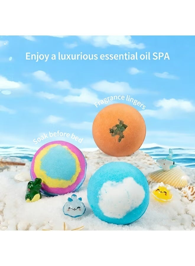 SKT Shiketro 12-Pack Ocean Series Bath Bombs Gift Set with Surprise Toys Inside - Natural Essential Oil Bath Fizzies for Kids & Adults, Handmade Spa Bath Bombs for Relaxation, Moisturizing & Skin Care - Image 4