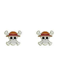 Anime Monkey D Luffy Skull Strawhat Pirates Cartoon Metal Badge Sticker Collectible for Mobile phone Car Laptop 2 pcs