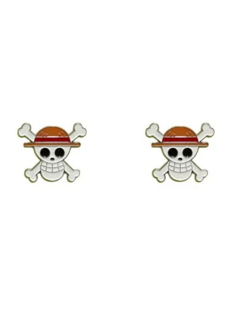 Generic - Anime Monkey D Luffy Skull Strawhat Pirates Cartoon Metal Badge Sticker Collectible for Mobile phone Car Laptop 2 pcs - Image 1