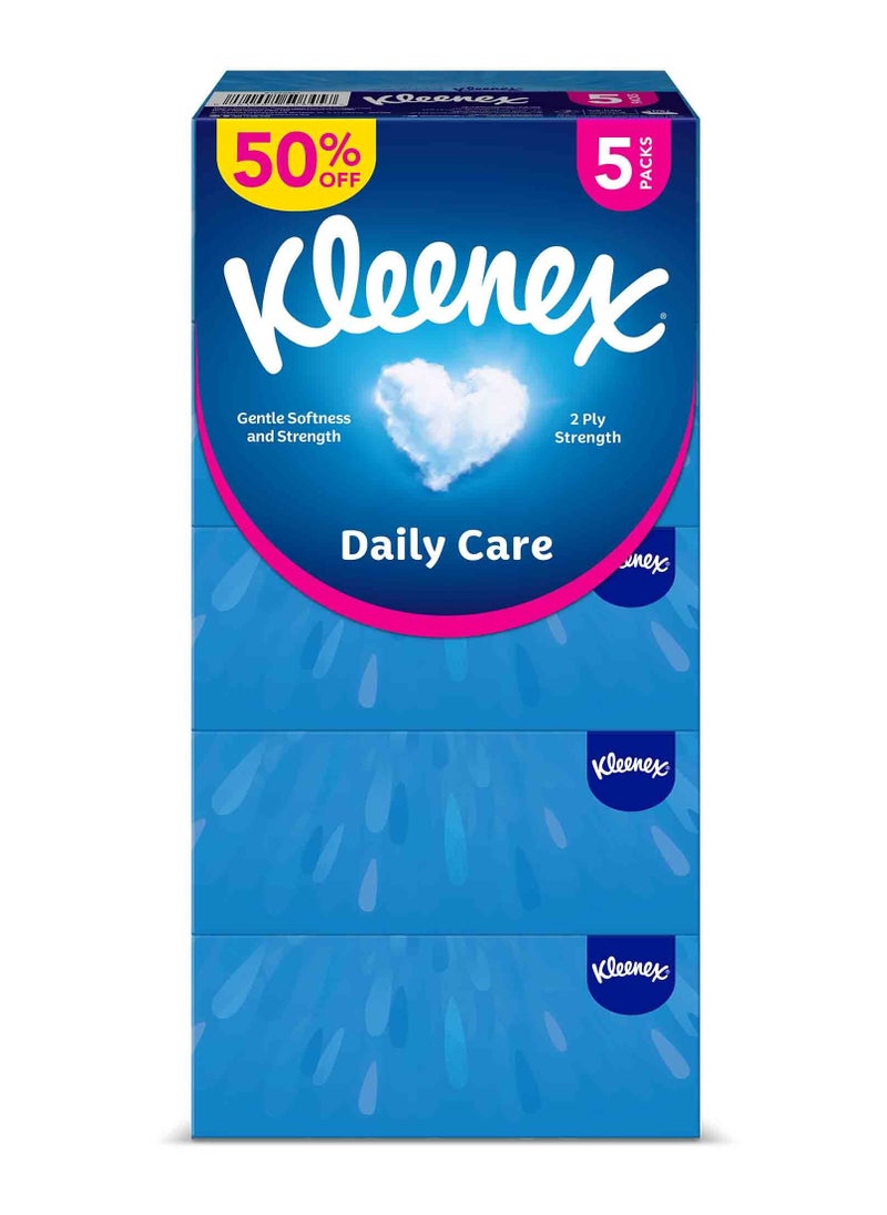 Kleenex Daily Care Facial Tissue 170 Sheets Pack of 5  - Image 1