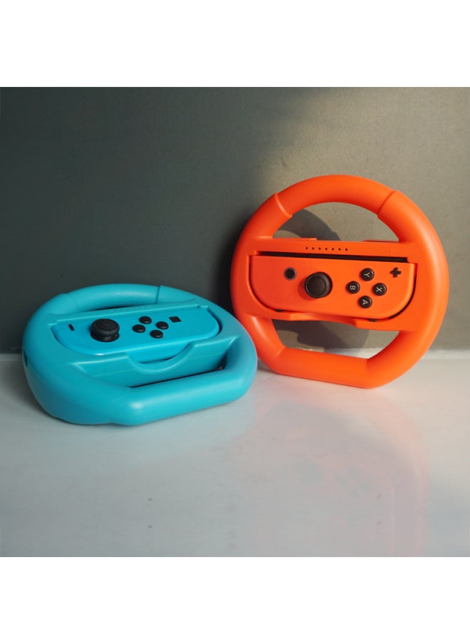 ماركة غير محددة مقبض عجلة القيادة Oled بمقبض Joy-handle Ns Racing Game Switch Joycon Hand Grip-لون المنتج: عجلة قيادة حمراء وزرقاء  - Image 1