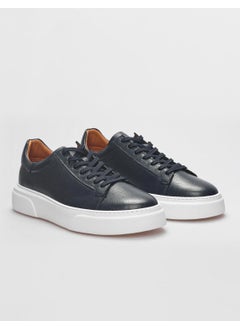 Harrow Leather Navy Blue Lace-up Men's Sports Shoes  - Image 3