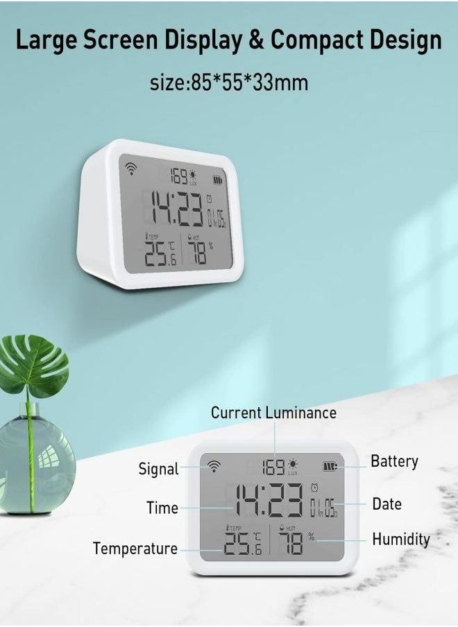 MiOne - Smart Temperature Humidity Sensor, Wi-Fi Digital Hygrometer Indoor, 4-in-1 Thermometer and Hygrometer Sensor with Temperature Alarms Historical Graphs Data Cloud Storage - Image 1