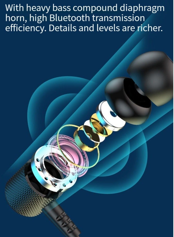 سماعات أذن رياضية لاسلكية جديدة مثبتة على الرقبة، سماعات بلوتوث عالية الطاقة - Image 3