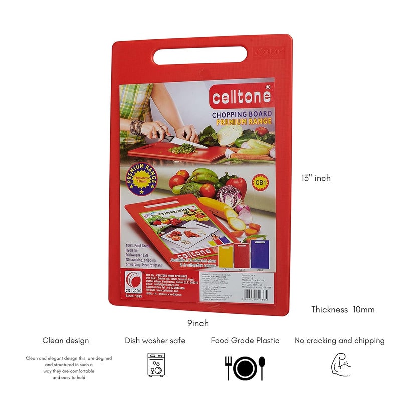 Celltone Chopping Board with Chefs Knives Set Stainless Steel Premium Kitchen Knives Chefs Knife Big and Small Pack of 2 Knives Red - Image 2