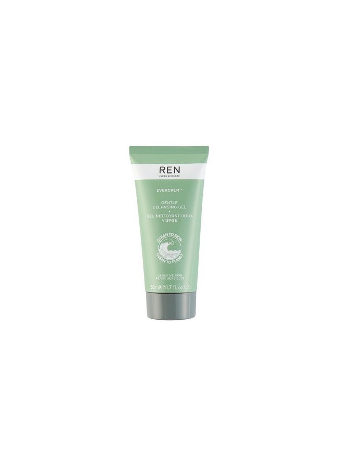 REN CLEAN SKINCARE Evercalm Mini Gentle Facial Cleansing Gel Nonstripping Cleanser Proven To Instantly Leave Skin Feeling Fresh & Comfortable Formulated For Sensitive Oily Or Combination Skin  - Image 1