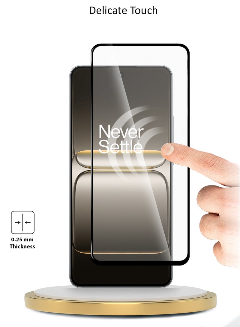 دبليو تيك حماية شاشة زجاجية مقسّاة كاملة مع لاصق كامل من سلسلة 2025 بريموم E2E لجهاز OnePlus Nord CE5 5G (MSGECN) - شفاف/أسود - Image 4