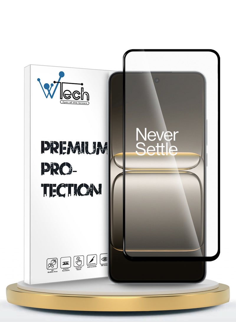 دبليو تيك حماية شاشة زجاجية مقسّاة كاملة مع لاصق كامل من سلسلة 2025 بريموم E2E لجهاز OnePlus Nord CE5 5G (MSGECN) - شفاف/أسود - Image 1