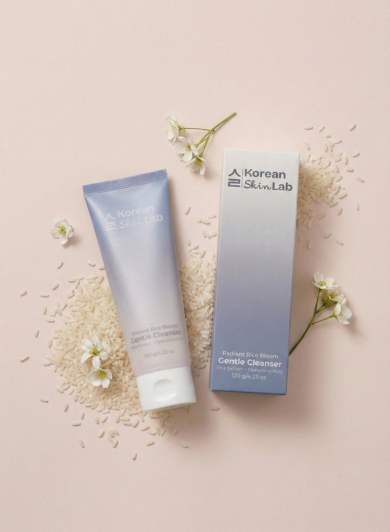 Korean Skin Lab Radiant Rice Bloom Gentle Cleanser (120ml). Daily Korean Face Wash with Brightening Rice Water & Hyaluronic Acid. Hydrating Cream to Foam Formula for Glass Skin. - Image 5