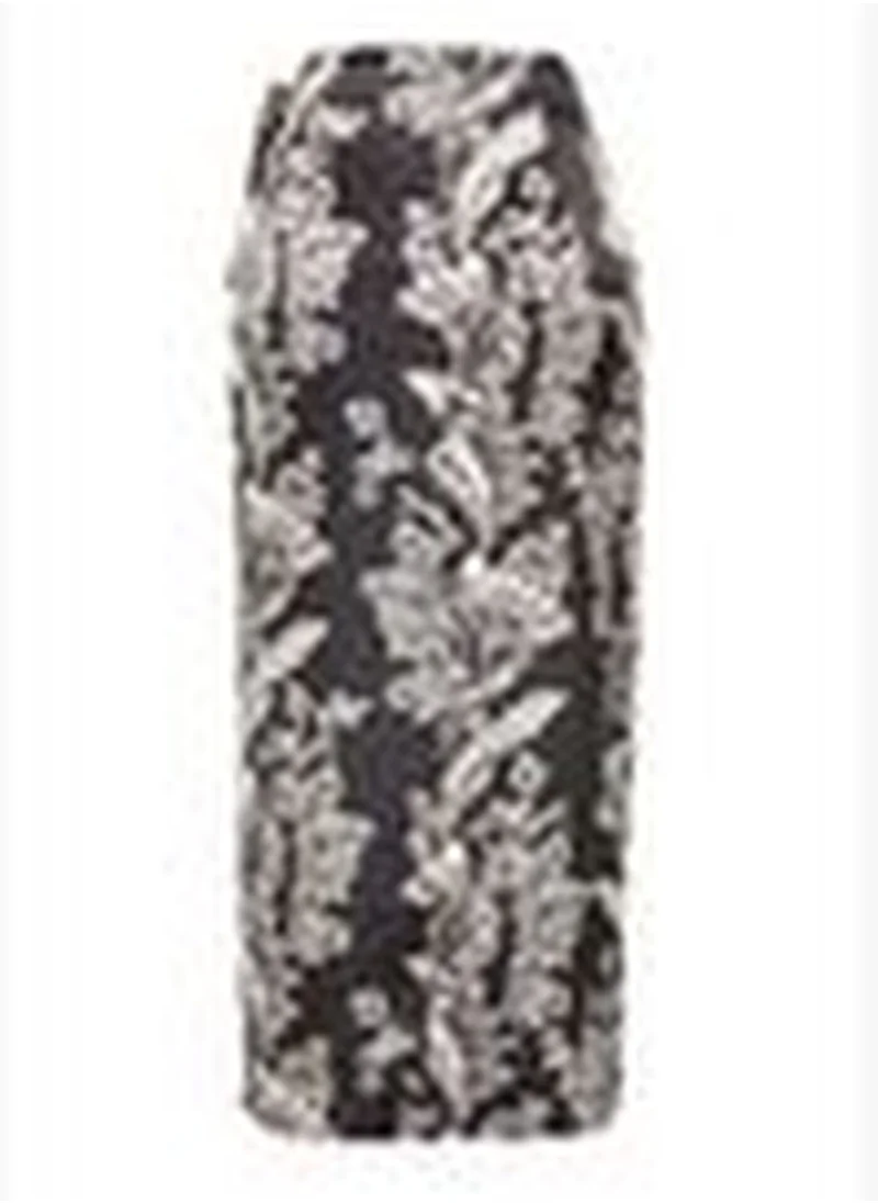 trendyol Multi Color Front Tie Detail Double Breasted Closure Satin Midi Woven Skirt