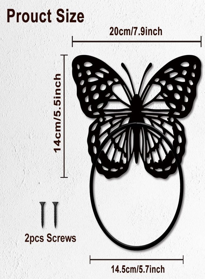 MAYJOYDIY Butterfly Metal Towel Ring Insects Hand Round Towel Holder Wall Decor Animal Towel Rack Wall Mounted for Kitchen Home Hanging Gifts Decoration - Image 2