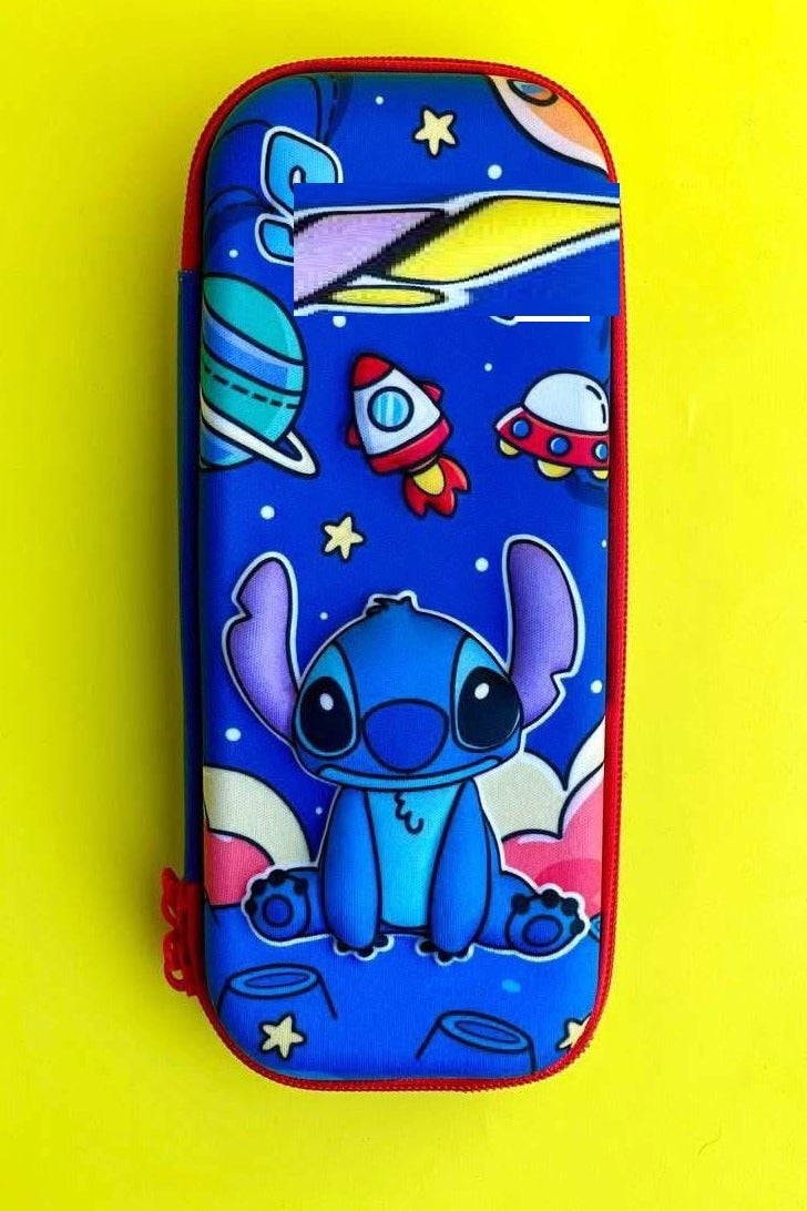 9-piece school supplies set (cartoon pencil case + 2 ballpoint pens + rubber tip pen + wooden pencil + rabbit sharpener + lipstick rubber eraser + 6 felt-tip pens + 4 fluorescent pens + corrector tape) - Image 2