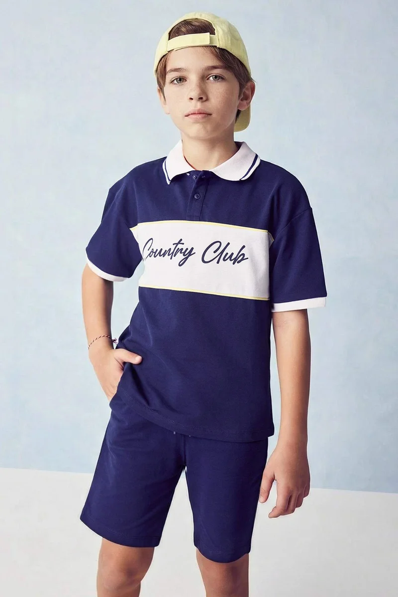 ديفاكتو Boy Regular Fit Short Sleeve Polo T-Shirt