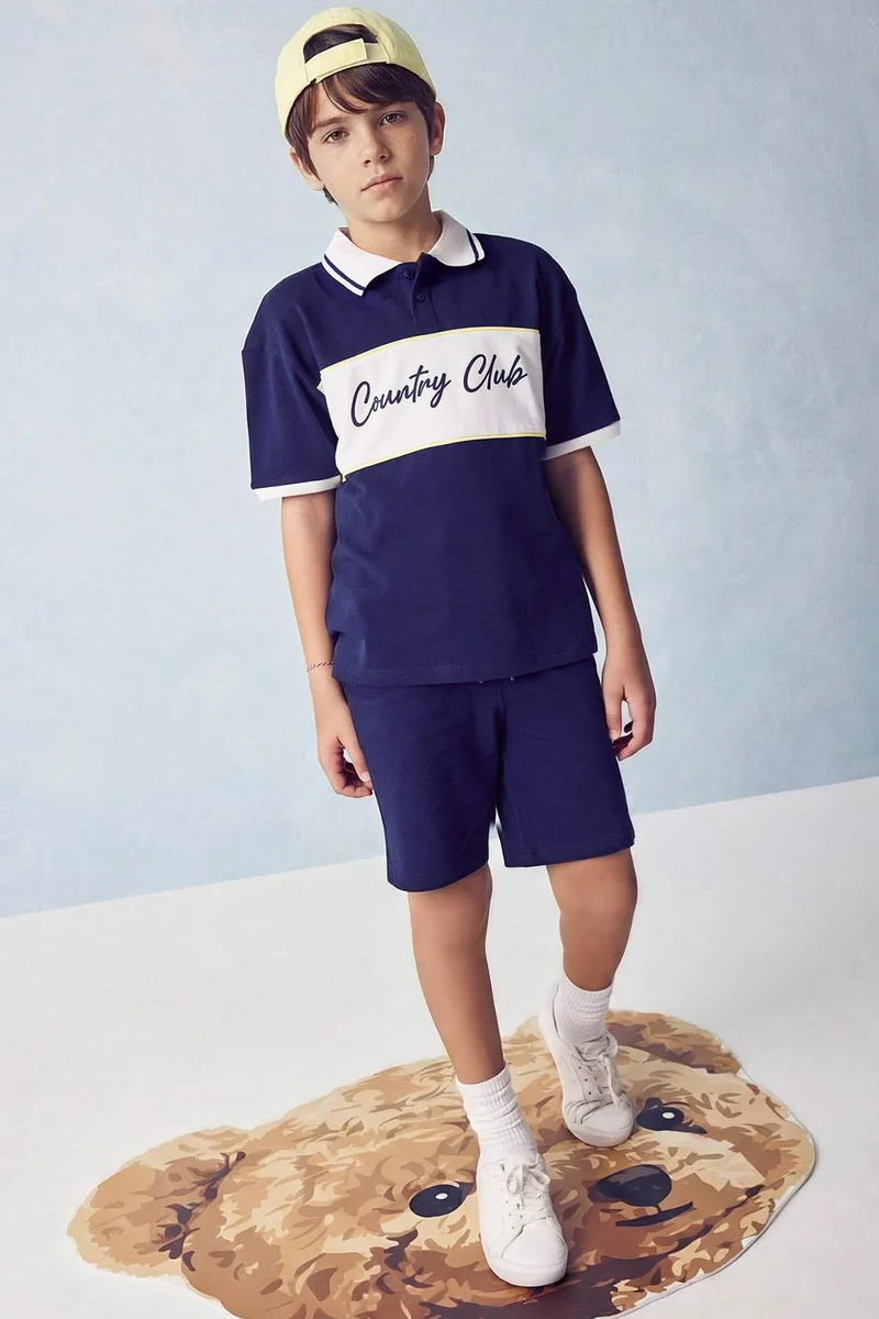 ديفاكتو Boy Regular Fit Short Sleeve Polo T-Shirt