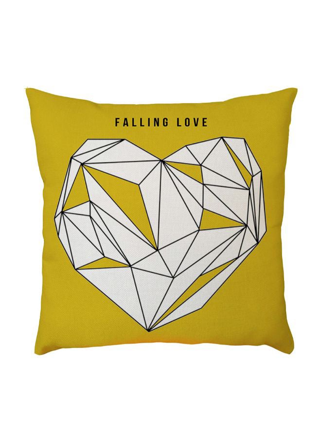 شاربدو غطاء وسادة بسيط بتصميم أشكال هندسية أصفر/ابيض 45 x 45سم - Image 1