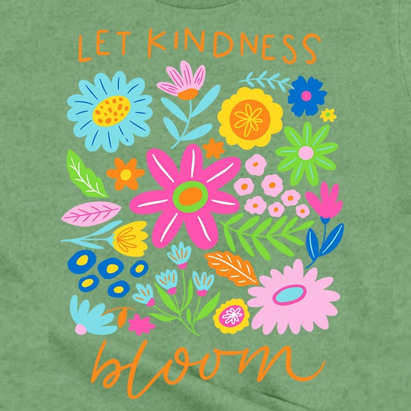 MHTOR Be Kind Shirt Women Let Kindness Bloom Shirt Vintage Flower T-Shirts Cute Floral Summer Casual Short Sleeve Tops(Large,Green) - Image 2