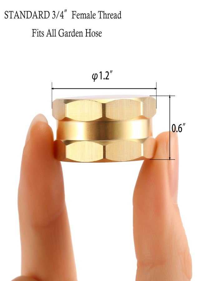 Sanpaint 2 Pack Garden Hose End Caps with Washers, Brass Spigot Cap, 3/4" Female End Cap - Image 2