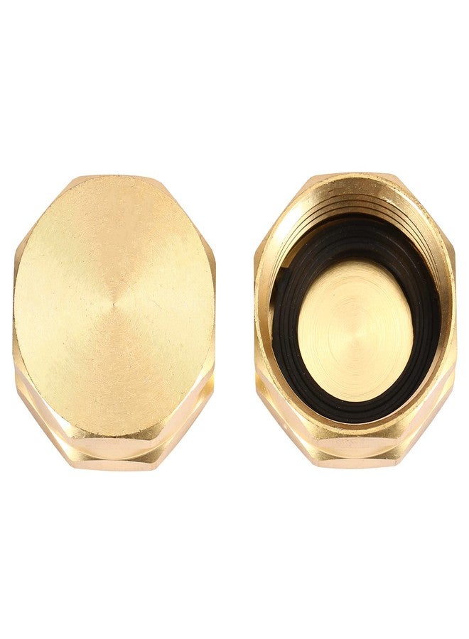 Sanpaint 2 Pack Garden Hose End Caps with Washers, Brass Spigot Cap, 3/4" Female End Cap - Image 4