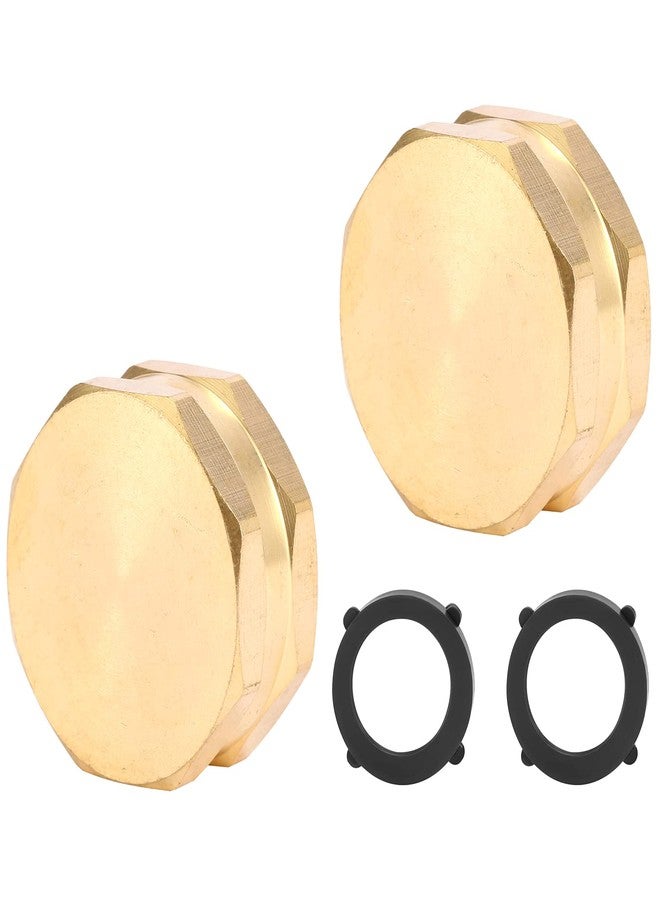 Sanpaint 2 Pack Garden Hose End Caps with Washers, Brass Spigot Cap, 3/4" Female End Cap - Image 3