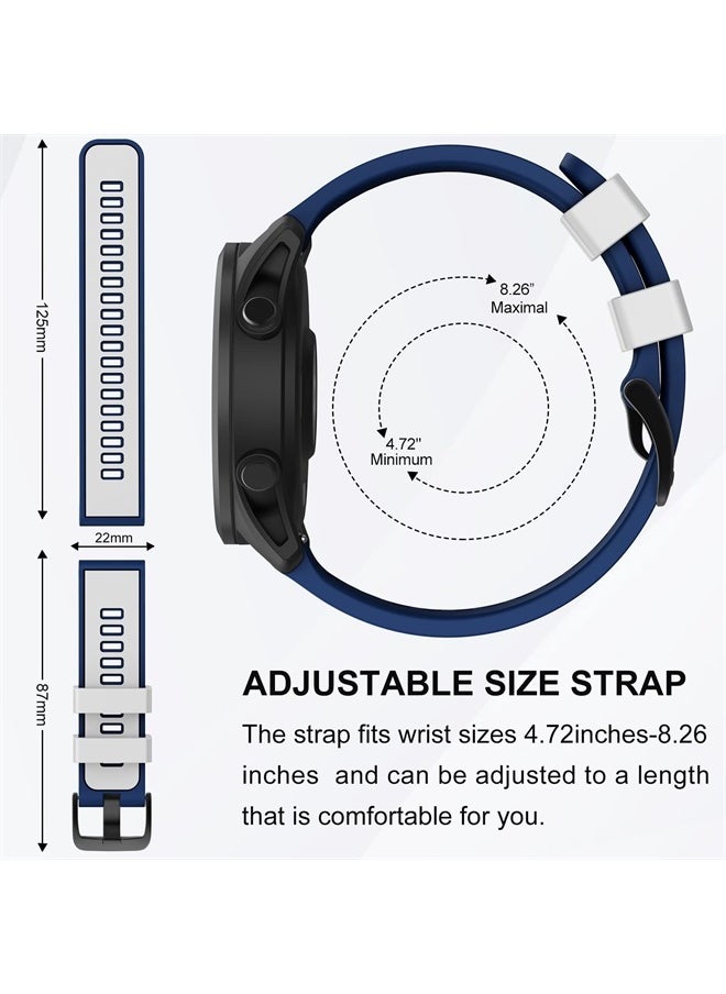 MYSNBKN - Compatible with Garmin Vivoactive 4/ Samsung Galaxy Watch 46mm, 22mm Silicone Band for Ticwatch Pro S2/ Venu 2/Samsung Gear S3 Classic/Samsung Gear S3 Frontier/Huawei Watch GT Smartwatch - Image 1