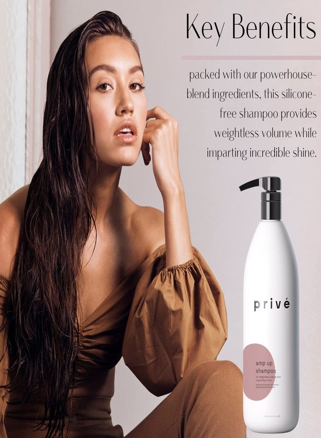 PRIVE Privé Amp Up Volumizing Shampoo for Fine, Thin Hair - Lightweight, Sulfate-Free Hair Shampoo for Women & Men - Adds Body, Lift & Shine and Refreshes Scalp - Formulated with Bamboo & Acai (33.8 oz) - Image 4