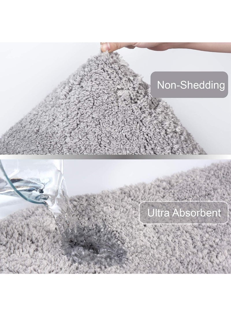 Bluejw 50*80CM Simple Thickened And Comfortable Coral Fleece Household Memory Foam Bathroom Absorbent Foot Mat - Image 3