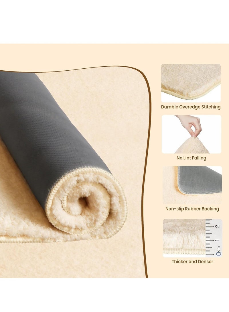 Bluejw 50×80CM Area Rugs Thickened Coral Fleece Memory Foam Bathroom Rug Soft Comfortable Absorbent Water Non-Slip Household Bath Mat - Image 5