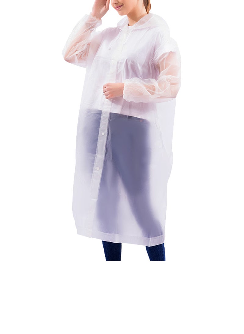 Generic Portable Reusable Waterproof Rain Poncho with Hood and Sleeves Raincoat EVA Rainwear  - Image 1