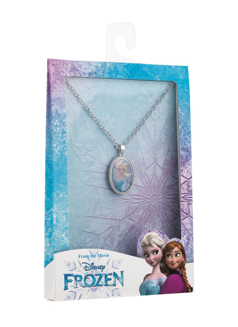 Disney - Disney Frozen II Queen Elsa Oval Pendant in Brass Plated Necklace - Image 1