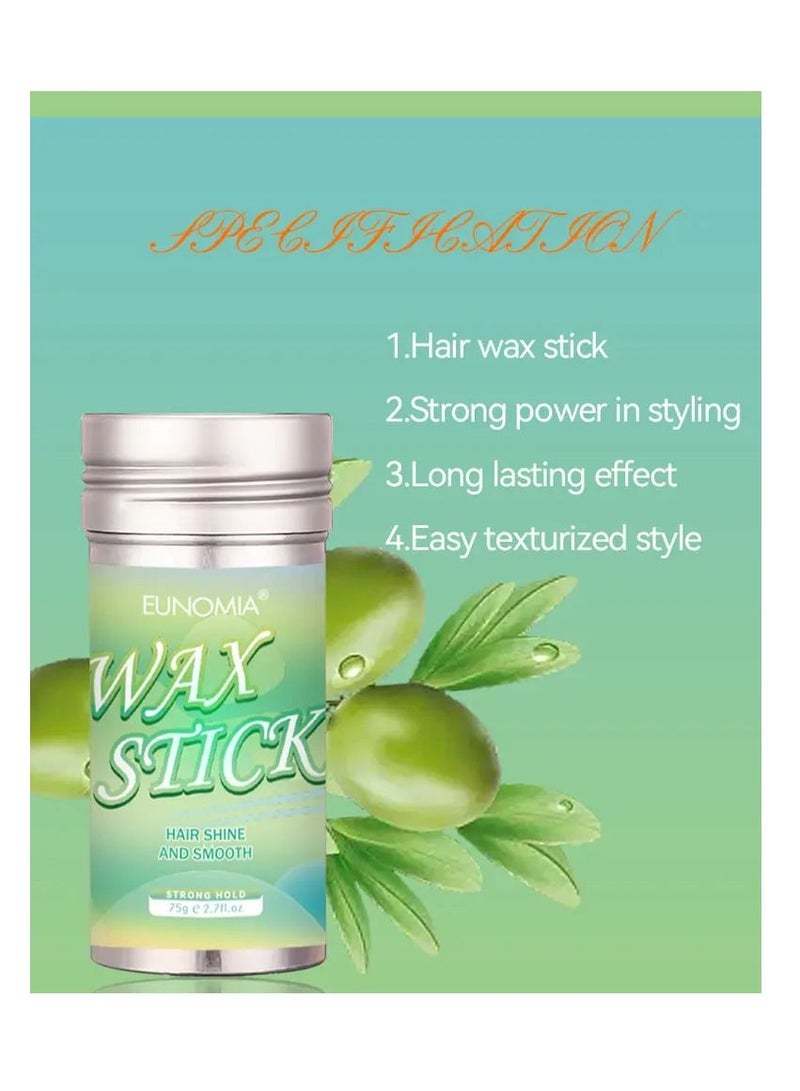 EUNOMIA Hair Wax Stick 75g Hair Pomade Slick Stick Tame Flyaway & Non-Frizz Moisturize & Add Shine Non-Greasy Wax Stick for Wigs and all Hair Types - Image 3