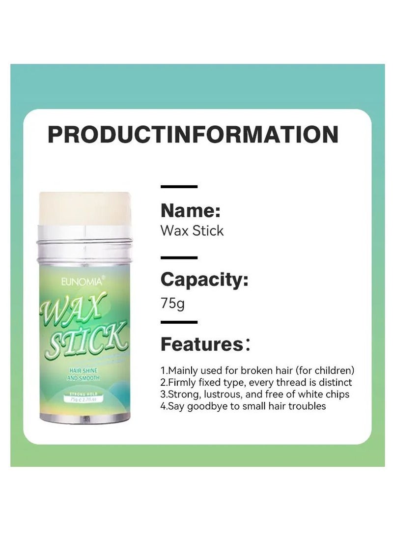 EUNOMIA Hair Wax Stick 75g Hair Pomade Slick Stick Tame Flyaway & Non-Frizz Moisturize & Add Shine Non-Greasy Wax Stick for Wigs and all Hair Types - Image 5