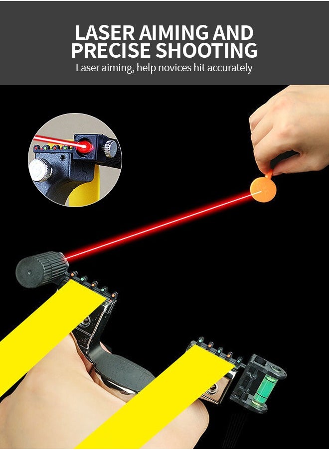 GROIC Professional Slingshots Set Laser Slingshot High Precision Flat Leather Slingshot with Laser Fast Bow Special for Outdoor Hunting Catapult  - Image 5