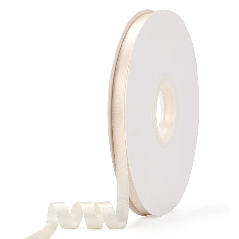 Ewaymado Satin Ribbon CreamyWhite Double Faced 38 X 50 Yards Fabric Ribbons Perfect for Wedding and Party DecorationGift Wrapping Sewing Crafts