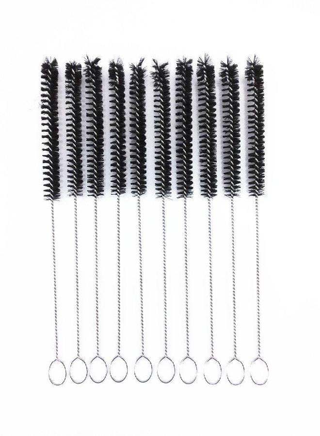yueton?Pack of 10 Black Nylon Tube Pipe Nozzle Brush Dia 10mm with Wire Loop Handle - Image 3