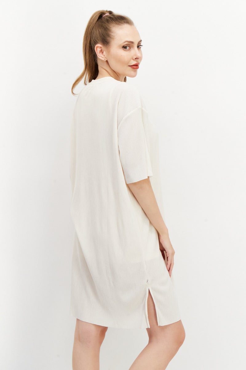 adidas Originals Women Sportswear Fit Outdoor Mini Dress, Beige  - Image 4