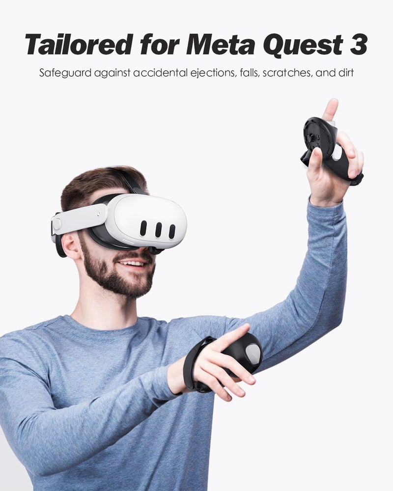 غطاء لحزام الرأس ومقابض جهاز التحكم من SUPERUS متوافق مع إكسسوارات Meta/Oculus Quest 3، يعزز راحة الرأس ويوفر حماية لمقابض الجهاز. - Image 5
