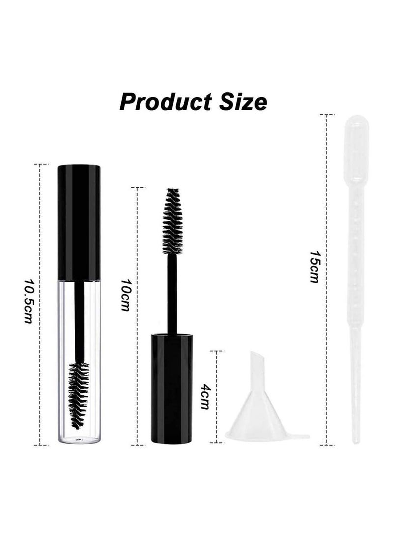 SYOSI - Black Fiber Lash Extension Mascara 3ml Empty Tube Wand Eyelash Cream Container Bottle with 3 Funnels Transfer Pipettes - Image 1