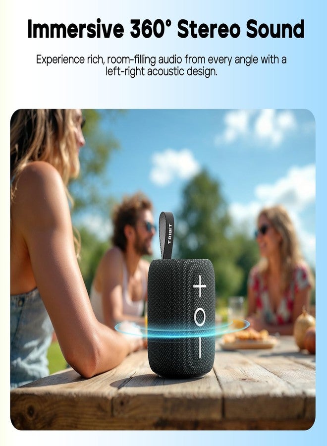 تريبيت مكبر صوت بلوتوث Tribit StormBox Mini+ بقوة 12 واط، صوت محيطي 360 درجة، 12 ساعة تشغيل، بلوتوث 5.4، مقاوم للماء بمعيار IPX7، إضاءة LED، معادل صوت مخصص، اقتران TWS، منفذ USB-C، يدعم ترميز AAC/SBC، محمول للاستخدام المنزلي/الخارجي/السفر، صديق للبيئة - Image 3