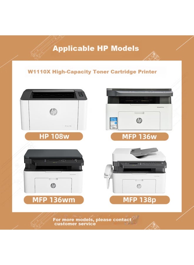 Fusica 136w Toner Cartridge, 110a Toner Cartridge, Compatible With Hp Original 136w Toner Cartridge, Hp Laser Mfp 136a Toner Cartridge, 108a 136nw 136wm Ink Cartridge Printer High Capacity Black - Image 2